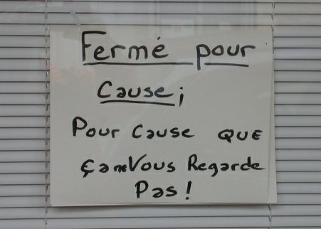 fermé humour
